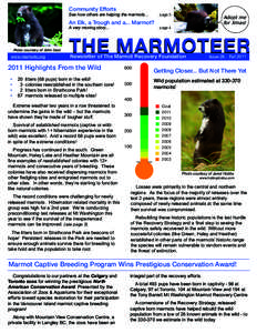 Community Efforts  See how others are helping the marmots...! page 3