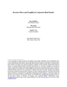 Microsoft Word - Investor Flows and Fragility in Corporate Bond Funds JFE