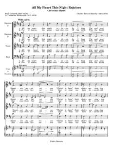 All My Heart This Night Rejoices Christmas Hymn Paul Gerhardt[removed]tr. Catherine Winkworth[removed])    mf