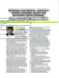 RESPONSIBLE CARE PROGRAM - COMPETENCY MAPPING, MASTERING, ANALOGY AND DEVELOPMENT (RECAP-COMMAND) ONE OF THE SUB-COMPONENTS OF ICC’S UMBRELLA PROGRAM ON SOUND MANAGEMENT OF CHEMICALS  T