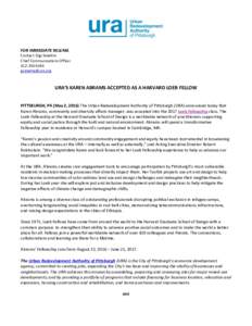 FOR IMMEDIATE RELEASE Contact: Gigi Saladna Chief Communications Officer 
