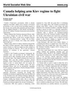 World Socialist Web Site  wsws.org Canada helping arm Kiev regime to fight Ukrainian civil war