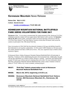 Kennesaw Mountain National Battlefield Park 900 Kennesaw Mountain Drive Kennesaw, GANational Park Service