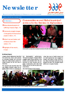 Newsletter Research and Policy Organization for Transparency and Accountability Volume  46| 4th Year | October 2014   In this issue...