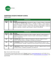 BONNYRIGG HEIGHTS PRIMARY SCHOOL Effective: [removed]MORNING BUSES Bus No  Time