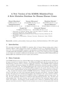 Genome Informatics 11: 224–A New Version of the KMDB/MutationView: A Keio Mutation Database for Human Disease Genes