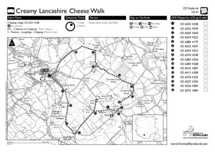 OS Explorer OL41 Creamy Lancashire Cheese Walk Start Point