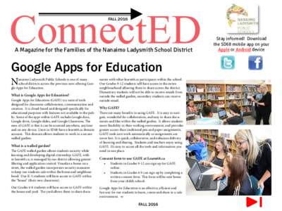 ConnectED FALL 2016 ►  A Magazine for the Families of the Nanaimo Ladysmith School District
