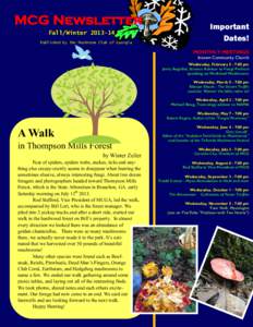 MCG Newsletter Fall/WinterPublished by the Mushroom Club of Georgia Important Dates!