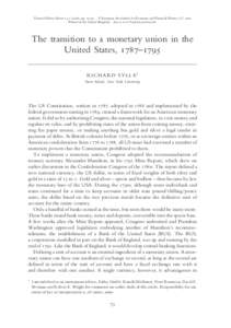 Financial History Review), pp. 73–95. © European Association for Economic and Financial History e.VPrinted in the United Kingdom doi:S0968565006000060 The transition to a monetary union in th