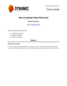 Dynamicic.comHow to Upload a New Phone List Dynamic Interactive