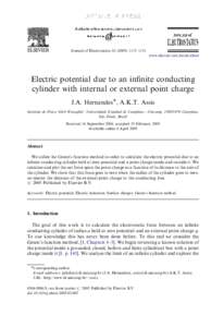 ARTICLE IN PRESS  Journal of Electrostatics–1131 www.elsevier.com/locate/elstat  Electric potential due to an inﬁnite conducting