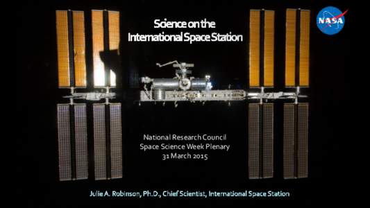 Space science / NASA / Japan Aerospace Exploration Agency / ELIPS: European Programme for Life and Physical Sciences in Space / Spaceflight / International Space Station / Scientific research on the International Space Station