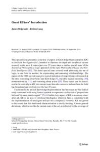 J Philos Logic:111–115 DOIs10992x Guest Editors’ Introduction James Delgrande · J´erˆome Lang