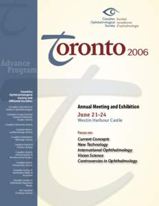 Advance Program Canadian Ophthalmological Society and Aﬃliated Societies