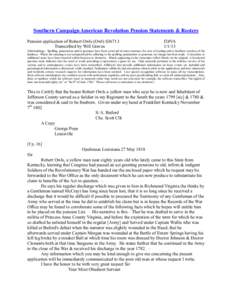 Southern Campaign American Revolution Pension Statements & Rosters Pension application of Robert Owls (Owl) S36713 Transcribed by Will Graves f24VA[removed]