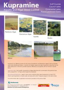 Kupramine  Aquatic and Algal Weed Control Golf Courses Council Lakes