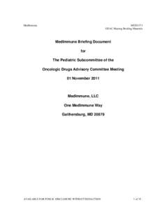 MedImmune  MEDI-573 ODAC Meeting Briefing Materials  MedImmune Briefing Document