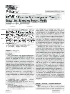 Software Spotlight/  Chunmiao Zheng, Software Editor PHT3D: A Reactive Multicomponent Transport Model for Saturated Porous Media