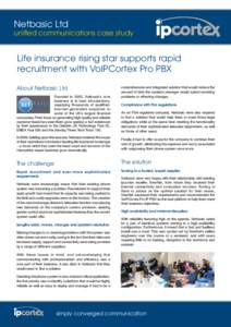 Netbasic Ltd  unified communications case study Life insurance rising star supports rapid recruitment with VoIPCortex Pro PBX