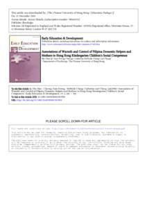 This article was downloaded by: [The Chinese University of Hong Kong ( Education Package )] On: 21 December 2010 Access details: Access Details: [subscription numberPublisher Routledge Informa Ltd Registered 