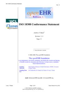 ISOConformance Statement Rev 1.5 Release 1  ISOConformance Statement
