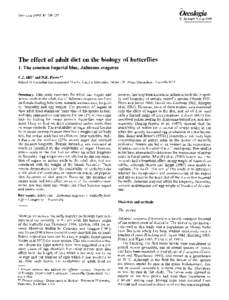 Oecologia 9 Springer-Verlag1989 Oecologia[removed]:[removed]The effect of adult diet on the biology of butterflies