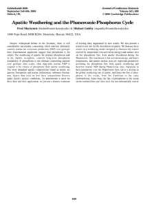 Goldschmidt 2000 September 3rd–8th, 2000 Oxford, UK. Journal of Conference Abstracts Volume 5(2), 659