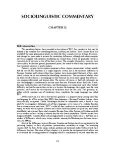 SOCIOLINGUISTIC COMMENTARY CHAPTER[removed]Introduction The preceding chapters have presented a description of BCS; this complex in turn may be defined as the common core underlying Bosnian, Croatian, and Serbian. These c