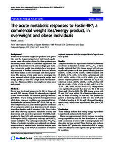 Jacobs Journal of the International Society of Sports Nutrition 2013, 10(Suppl 1):P11 http://www.jissn.com/content/10/S1/P11 POSTER PRESENTATION  Open Access