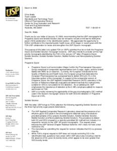 USP Response to FDA Request