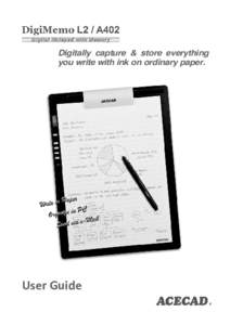 Digitally capture & store everything you write with ink on ordinary paper. User Guide  Federal Communications Commission (FCC) Radio