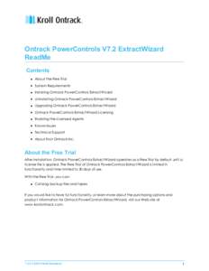Ontrack PowerControls V7.2 ExtractWizard ReadMe Contents n  About the Free Trial