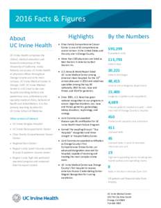 2016 Facts & Figures About UC Irvine Health UC Irvine Health comprises the clinical, medical education and research enterprises of the