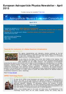 APPEC - European Astroparticle Physics Newsletter - April 2015