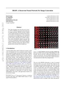 arXiv:1502.04623v2 [cs.CV] 20 MayDRAW: A Recurrent Neural Network For Image Generation Karol Gregor Ivo Danihelka
