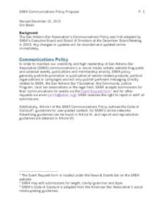 SABA Communications Policy Proposal  P. 1 Revised December 18, 2015 Erin Boren