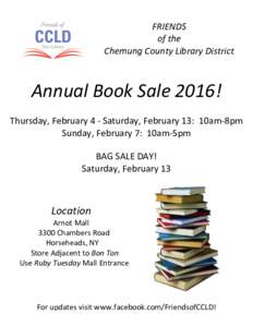    FRIENDS	
  	
   of	
  the	
  	
   Chemung	
  County	
  Library	
  District	
   	
  