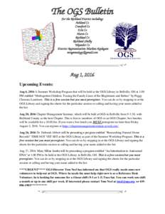 The OGS Bulletin For the Richland District including: Ashland Co Crawford Co Erie Co Huron Co