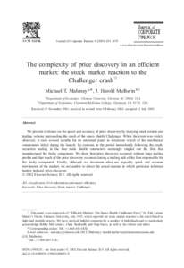 Journal of Corporate Finance[removed] – 479 www.elsevier.com/locate/econbase The complexity of price discovery in an efficient market: the stock market reaction to the $
