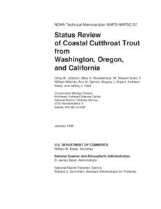 i  NOAA Technical Memorandum NMFS-NWFSC-37 Status Review of Coastal Cutthroat Trout