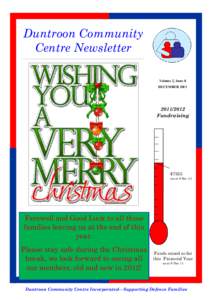 Duntroon Community Centre Newsletter Volume 2, Issue 8 DECEMBER[removed]