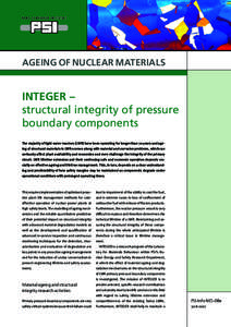 PAUL SCHERRER INSTITUT  Ageing of Nuclear Materials Integer – structural ­integrity of pressure
