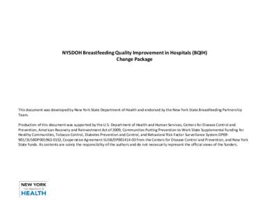 NYSDOH Breastfeeding Quality Improvement in Hospitals (BQIH) Change Package
