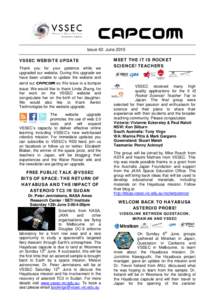 CAPCOM Issue 43: June 2010 VSSEC WEBSITE UPDATE Thank you for your patience while we upgraded our website. During this upgrade we have been unable to update the website and