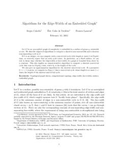Algorithms for the Edge-Width of an Embedded Graph∗ Sergio Cabello† ´ Eric Colin de Verdi`ere‡