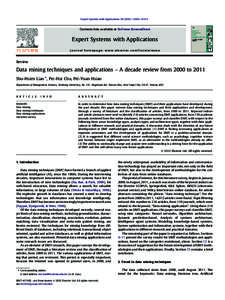 Expert Systems with Applications–Contents lists available at SciVerse ScienceDirect Expert Systems with Applications journal homepage: www.elsevier.com/locate/eswa