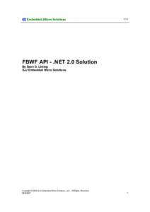 SJJ Embedded Micro Solutions  V1.0 FBWF API - .NET 2.0 Solution By Sean D. Liming