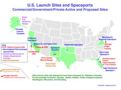 U.S. Launch Sites and Spaceports Commercial/Government/Private Active and Proposed Sites *  Poker