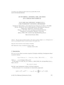 Proceedings of the Edinburgh Mathematical Society[removed], 271–289 DOI:[removed]S0013091510001355 ON NUMBERS n DIVIDING THE nTH TERM OF A LINEAR RECURRENCE 1